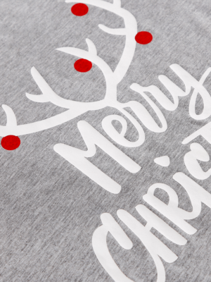 Christmas pyjamas Merry Christmas reindeer antlers kitsch style printed view