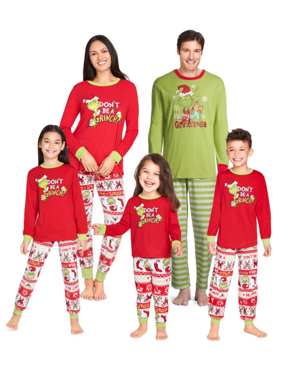 Weihnachten Familie Pyjamas Frohe Grinchmas