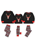 Christmas pyjamas Reindeer print kitsch style, black