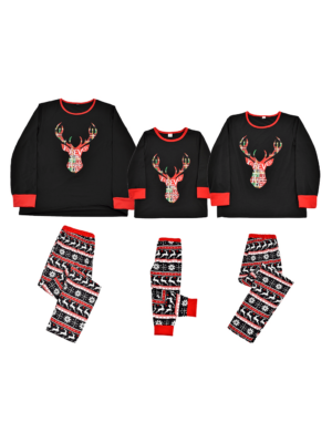 Christmas pyjamas Reindeer print kitsch style black every models