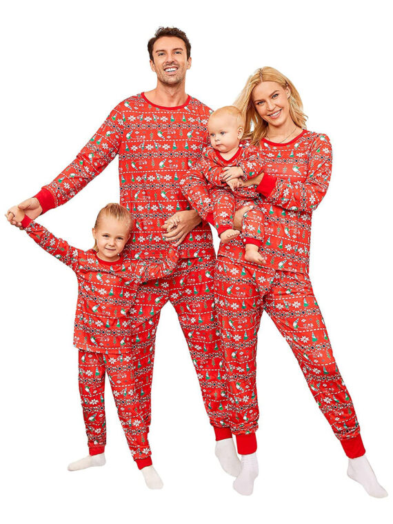 Christmas pyjamas winter with modern design, red