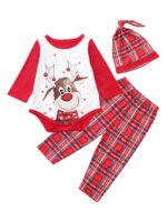 Cute Reindeer Christmas Pyjamas, Tartan Check