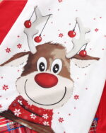 Cute Reindeer Christmas Pyjamas, Tartan Check