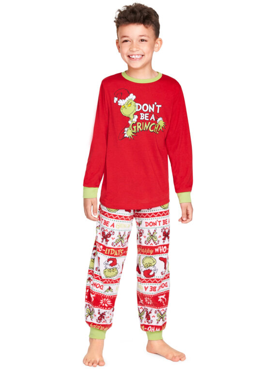 Kerstmis familie pyjama Vrolijk Grinchmas