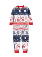 Christmas pyjamas suit with winter patterns, blue, red