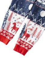 Christmas pyjamas suit with winter patterns, blue, red