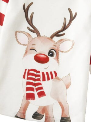 Little Reindeers winky Christmas pyjamas zoom in on the pattern