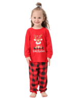 Checkered Christmas Pyjama Small Reindeer Merry Christmas