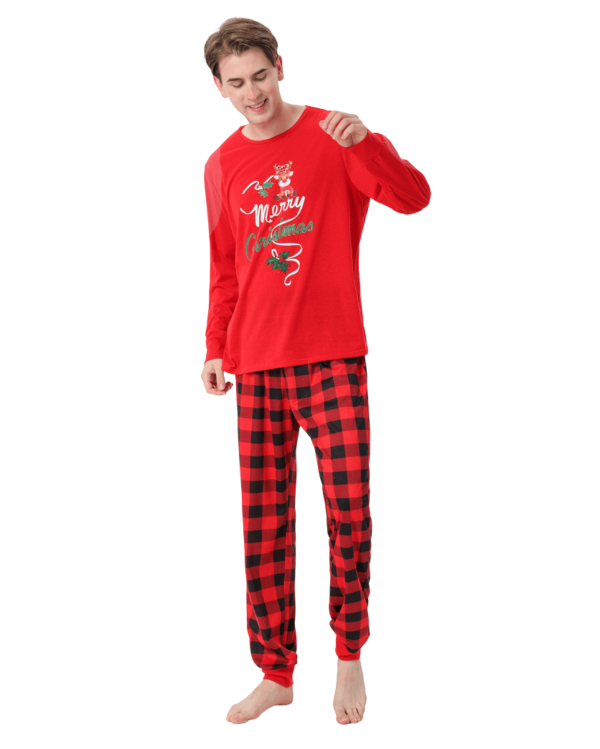 Checkered Christmas Pyjama Small Reindeer Merry Christmas