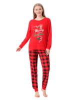 Checkered Christmas Pyjama Small Reindeer Merry Christmas