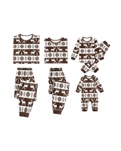 Modern Christmas pyjamas brown with winter patterns