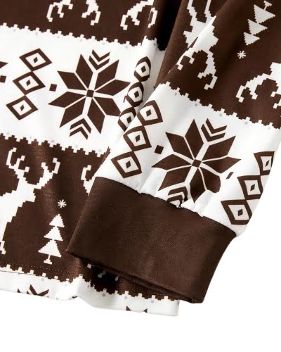 Modern Christmas pyjamas brown with winter patterns