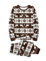 Modern Christmas pyjamas brown with winter patterns