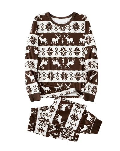 Modern Christmas pyjamas brown with winter patterns