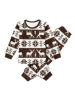 Modern Christmas pyjamas brown with winter patterns