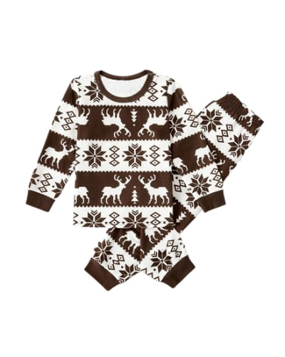 Modern Christmas pyjamas brown with winter patterns