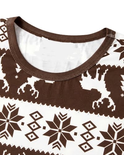 Modern Christmas pyjamas brown with winter patterns