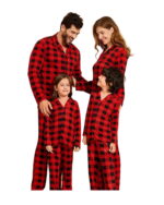 Modern Christmas Pajamas in Red Checkered