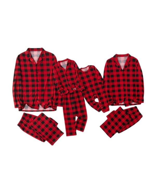 Modern Christmas Pajamas in Red Checkered