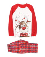 Cute Reindeer Christmas Pajamas, Tartan Check