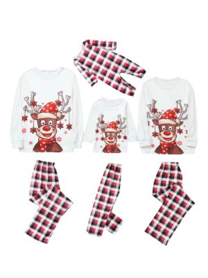 Smiling Reindeer Christmas Pajamas with Stars decoration