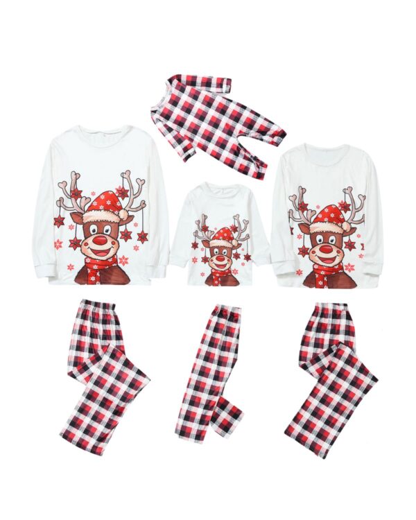 Smiling Reindeer Christmas Pyjamas with Stars decoration