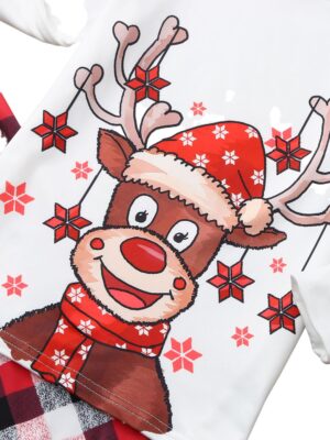 Smiling Reindeer Christmas Pyjamas decorated with zoom stars reindeer design