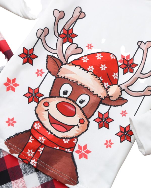 Smiling Reindeer Christmas Pyjamas with Stars decoration