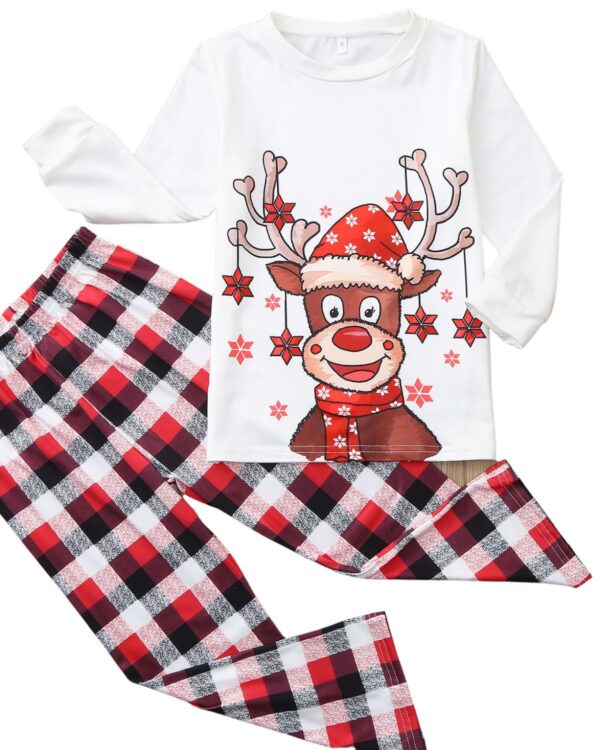 Smiling Reindeer Christmas Pyjamas with Stars decoration