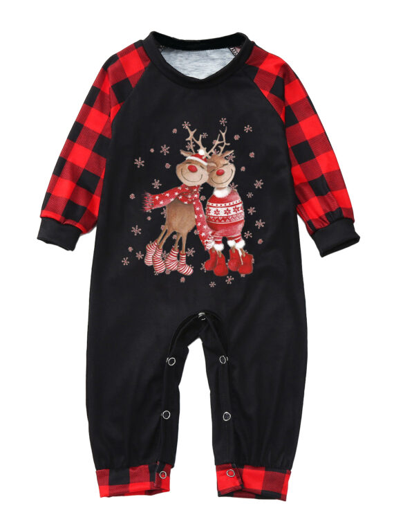 Pijamas de Navidad Parejas y Familias Renos enamorados