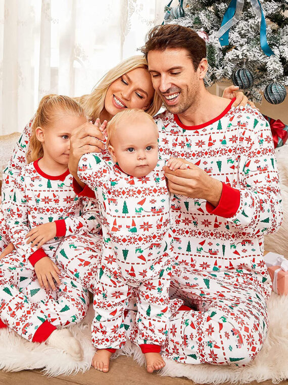 Christmas pyjamas winter with modern design, white