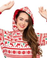 Christmas pyjama suit with red winter pattern