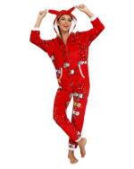 Womens Christmas Jumpsuit, Enguirlanded Kittens