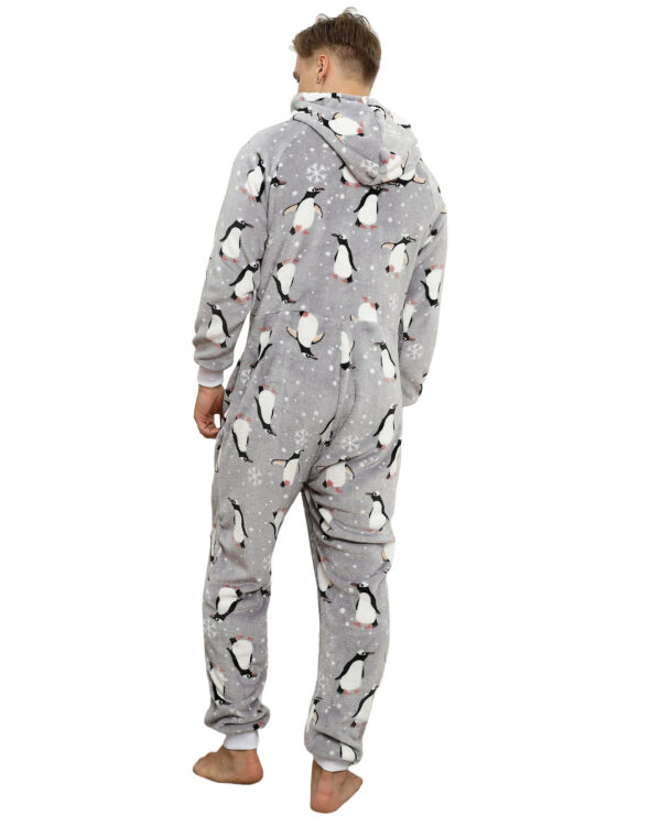 Xmas Party Jumpsuit Snowy Penguins for Men's