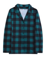 Modern groen geruite kerstpyjama voor het hele gezin
