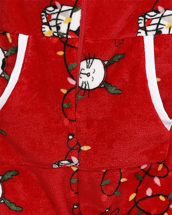 Womens Christmas Jumpsuit, Enguirlanded Kittens