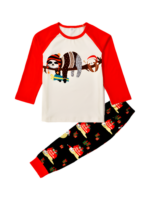 Christmas Sloths hanging from the garlands, whole matching family pyjamas