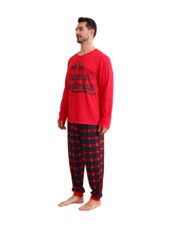 Feliz navidad pijama a juego flocado estilo vintage