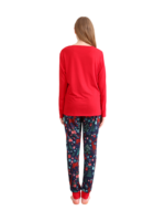 Rood blauwe familie Vrolijk kerstfeest bedrukte pyjama met patronen