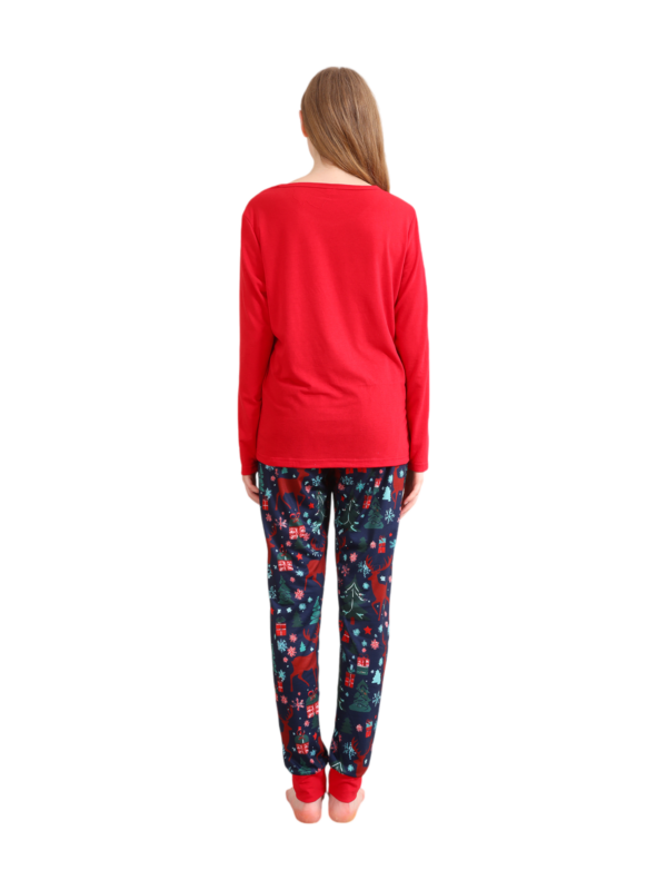 Rood blauwe familie Vrolijk kerstfeest bedrukte pyjama met patronen