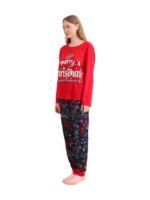 Rood blauwe familie Vrolijk kerstfeest bedrukte pyjama met patronen