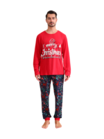 Rood blauwe familie Vrolijk kerstfeest bedrukte pyjama met patronen