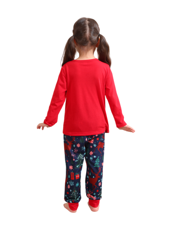 Rood blauwe familie Vrolijk kerstfeest bedrukte pyjama met patronen