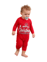 Rood blauwe familie Vrolijk kerstfeest bedrukte pyjama met patronen