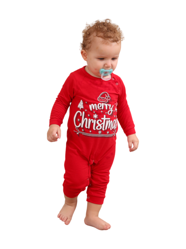 Rood blauwe familie Vrolijk kerstfeest bedrukte pyjama met patronen