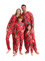 Mono con capucha de reno rojo y diseño de bufanda azul de reno