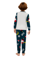 Lustiger Weihnachtsmann, der sich an seinen Mond klammert, Weihnachtspyjama der Familie