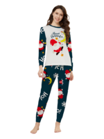 Lustiger Weihnachtsmann, der sich an seinen Mond klammert, Weihnachtspyjama der Familie
