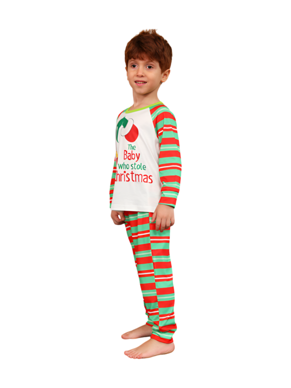 Grinchmaspyjamas för hela familjen, röd, grönrandig
