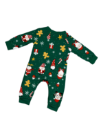 Originale pigiama natalizio verde stellato con motivi natalizi e di Babbo Natale
